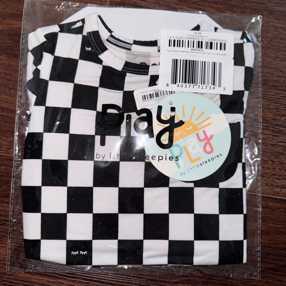Little Sleepies Other - 🏁 Checkered Pocket T-Shirt Baby Little Sleepies Bamboo Cool Checks Tee NEW